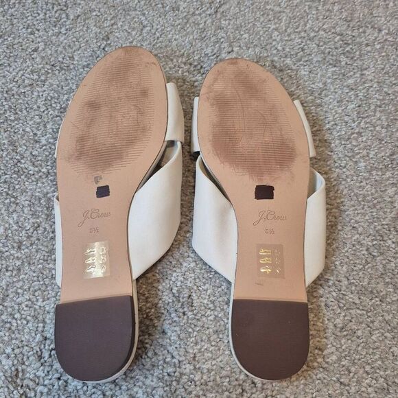 J. CREW Women's Flat Twisted-knot Sandals White Leather Size 8.5 - Picture 4 of 5